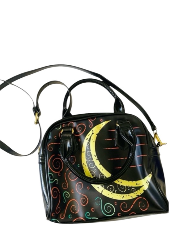 Handbags - MOON PRINT Black Purse Handbag Shoulder Crossbody Whimsigoth Celestial Festival
